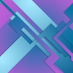 Image showing Blue purple geometric shapes background