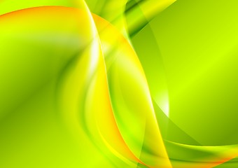 Image showing Bright green yellow waves design