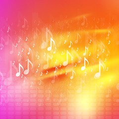 Image showing Music notes bright abstract background