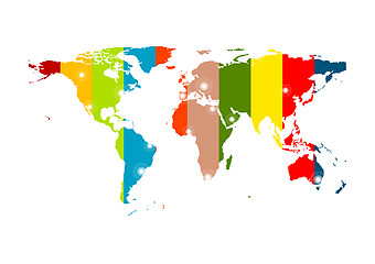 Image showing Colorful abstract world map background