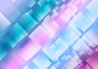 Image showing Abstract blue purple squares background