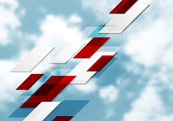 Image showing Geometric tech abstract background on sky