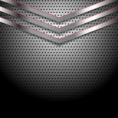 Image showing Abstract perforated metallic background with arrows