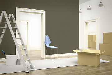 Image showing room with a ladder