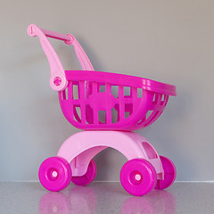 Image showing Pink shopping cart 