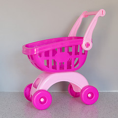 Image showing Pink shopping cart 