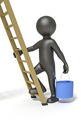 Image showing man and ladder