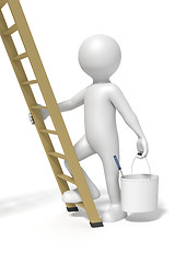 Image showing man and ladder