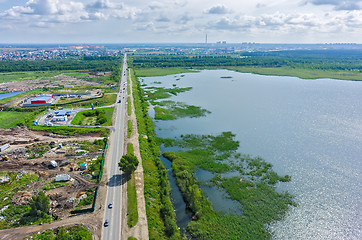 Image showing Road along Pond Pure. Tyumen. Russia