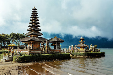 Image showing Pura Ulun Danu water temple on a lake Beratan. Bali