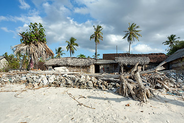 Image showing indonesian house - shack on beach