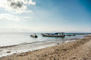 Image showing dream beach with boat, Bali Indonesia, Nusa Penida island