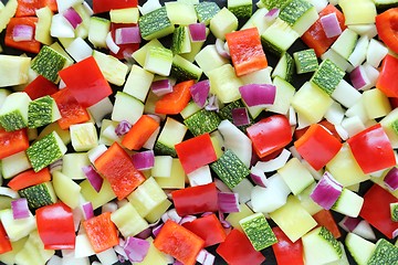 Image showing Diced vegetables.