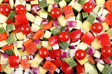 Image showing Diced vegetables.