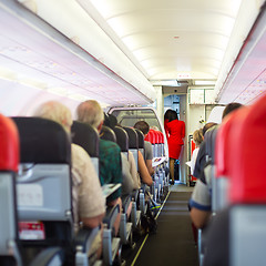 Image showing Passengers on the airplane.