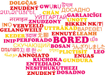 Image showing Bored multilanguage wordcloud background concept