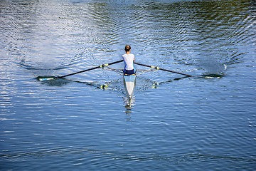 Image showing Young Women Rower in a boat