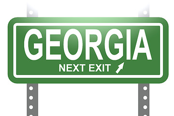 Image showing Georgia green sign board isolated