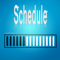 Image showing Blue loading bar with schedule word 