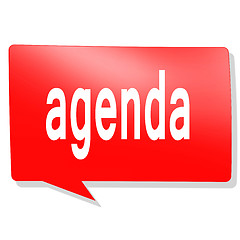 Image showing Agenda word on red speech bubble