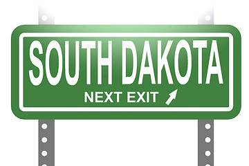 Image showing South Dakota green sign board isolated 