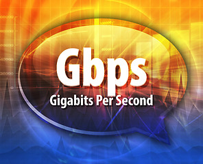 Image showing Gbps acronym definition speech bubble illustration