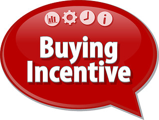Image showing Buying Incentive  Business term speech bubble illustration