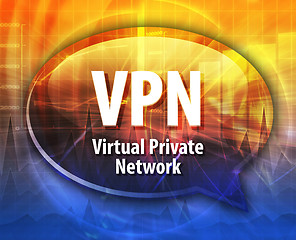 Image showing VPN acronym definition speech bubble illustration