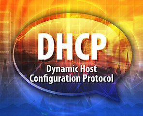 Image showing DHCP acronym definition speech bubble illustration