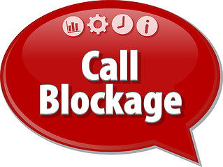 Image showing Call Blockage  Business term speech bubble illustration