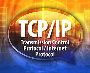 Image showing TCP/IP acronym definition speech bubble illustration