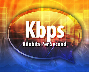 Image showing Kbps acronym definition speech bubble illustration