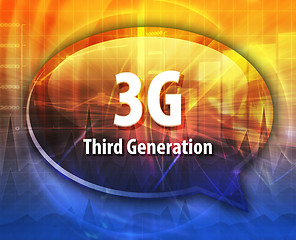 Image showing 3G acronym definition speech bubble illustration