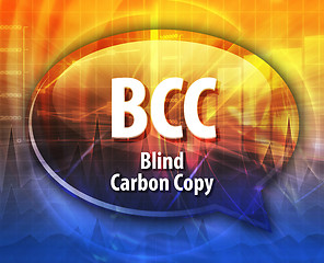 Image showing BCC acronym definition speech bubble illustration