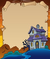 Image showing Parchment with haunted house thematics 4