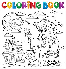 Image showing Coloring book Halloween thematics 1