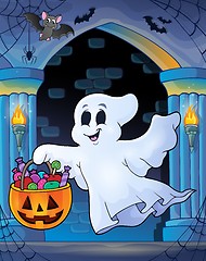 Image showing Wall alcove with Halloween ghost