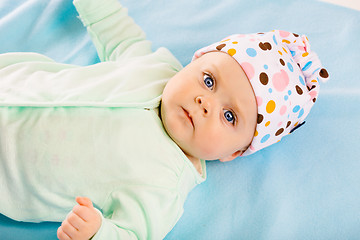 Image showing Portrait of a baby in a cap