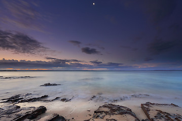 Image showing Tranquil moments at dusk on the beach in Jervis Bay