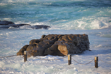 Image showing Manon Rockpool swallowed up in rough weather