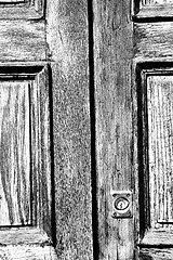 Image showing  traditional   door    in italy   ancian wood and traditional  t