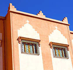 Image showing  window in morocco africa and old construction wal brick histori