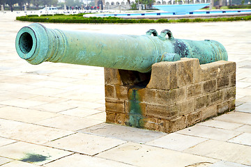 Image showing bronze cannon in africa morocco  