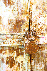 Image showing rusty  brown    morocco in africa red home and safe padlock 
