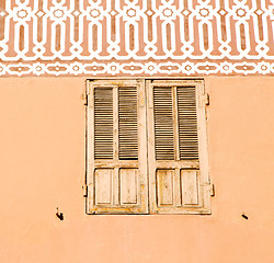 Image showing  window in morocco africa and old construction wal brick histori