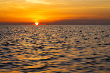 Image showing sunrise boat  and sea in thailand kho south china sea