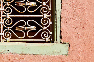 Image showing  window in morocco  construction wal brick  