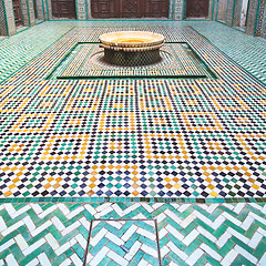 Image showing fountain in morocco africa old antique construction  mousque pal