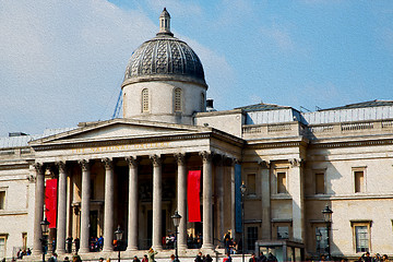 Image showing exterior old architecture in england london europe wall and hist