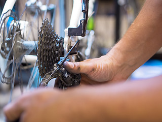 Image showing Repair of a bicycle